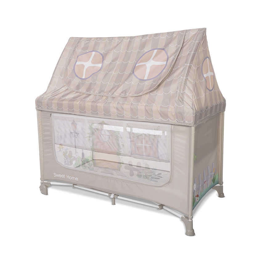 Lorelli Sweet Home Παρκοκρέβατο 2 Επιπέδων με Στέγη Beige 10080652507