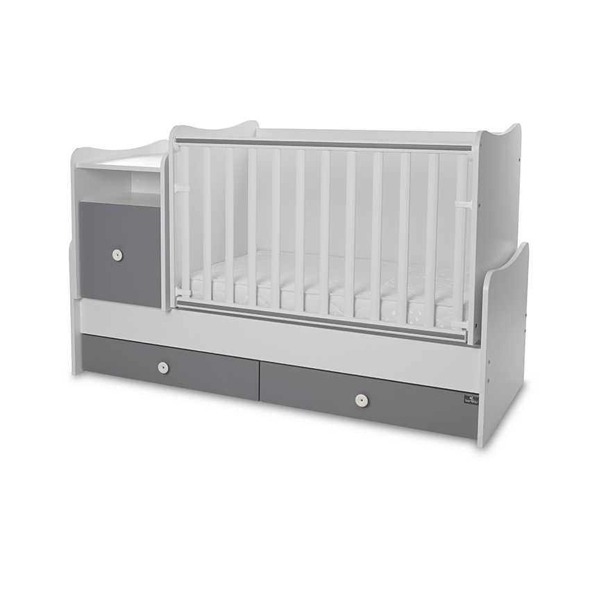 Lorelli BED TREND PLUS NEW 70/160 WHITE/STONE GREY 10150590041P