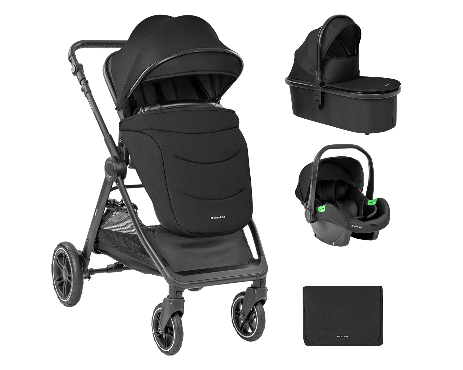 Kikka Boo Stroller 3in1 with carrycot Ava Black 31001010065