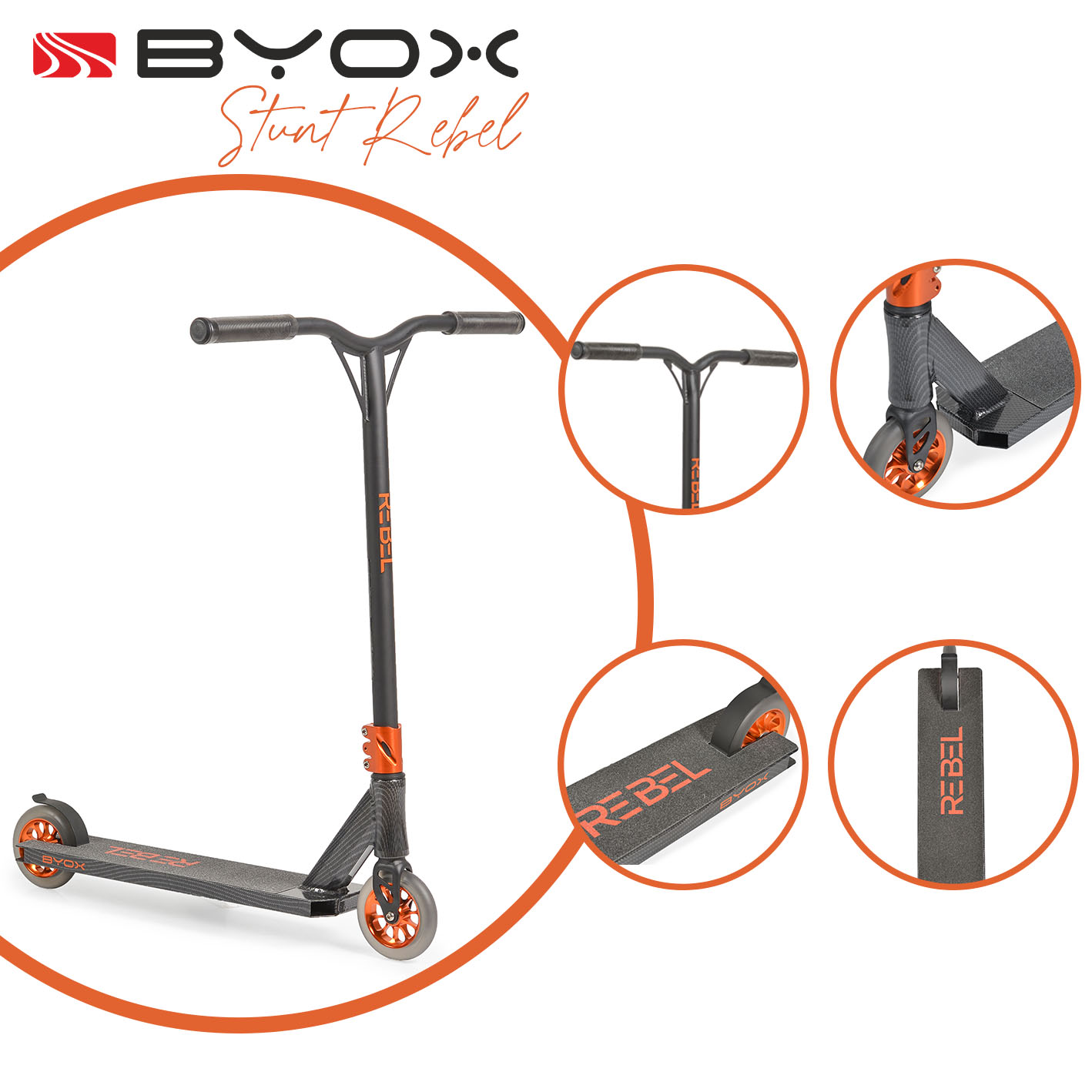 Byox Rebel Πατίνι για Κόλπα 10+ ετών carbon 3800146227142