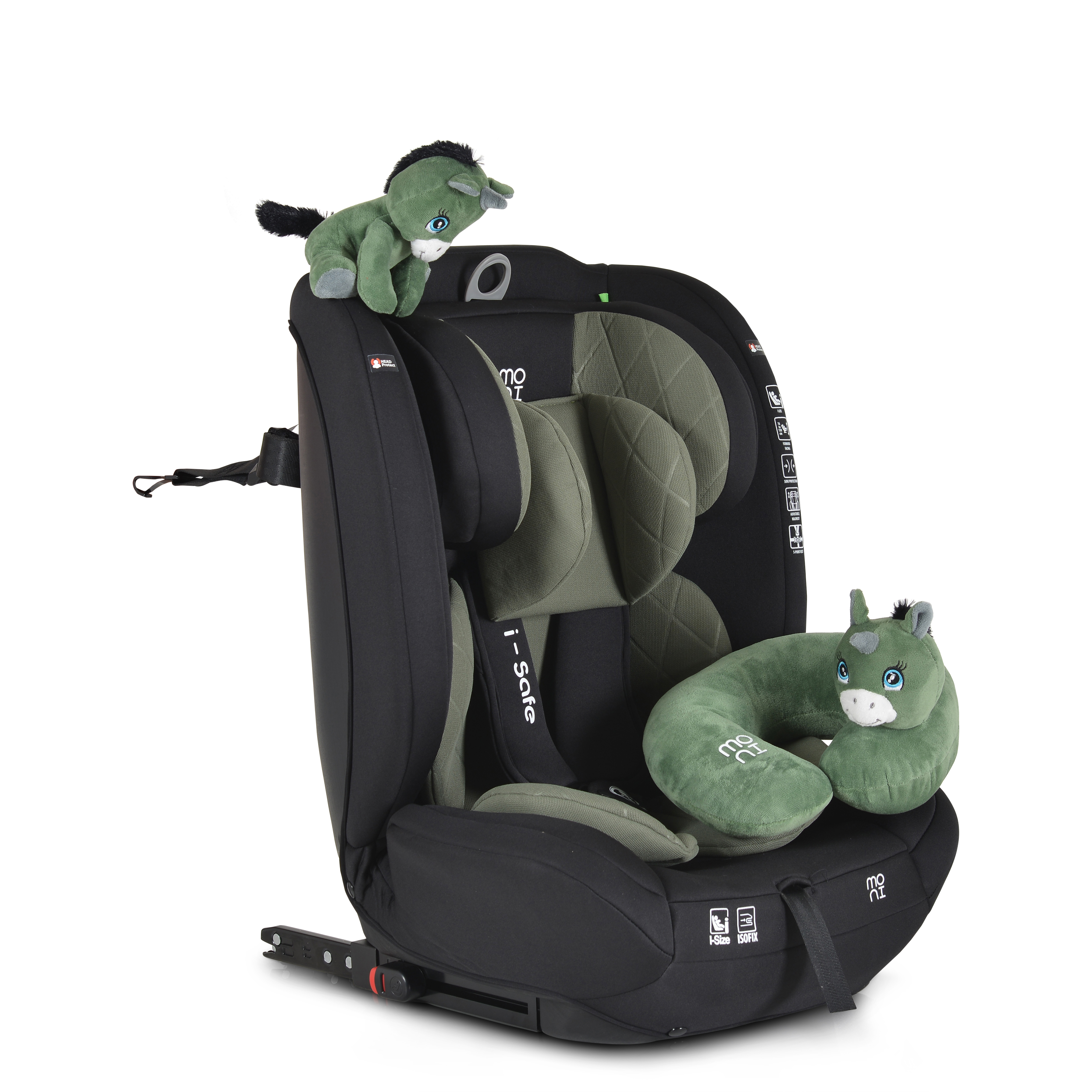 Moni Car seat Isafe green 76-150cm 3801005151554