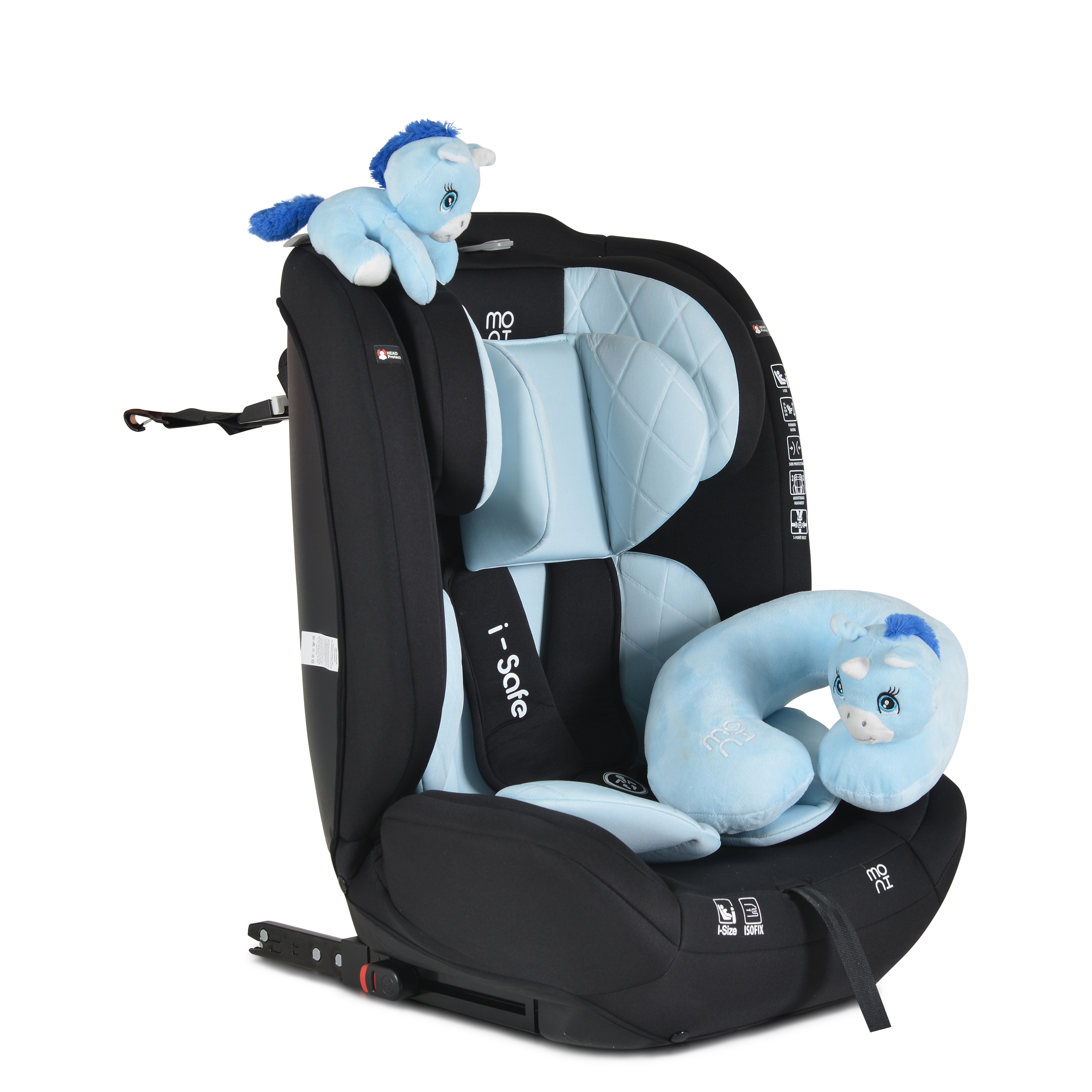 Moni Car seat Isafe blue 76-150cm 3801005151547