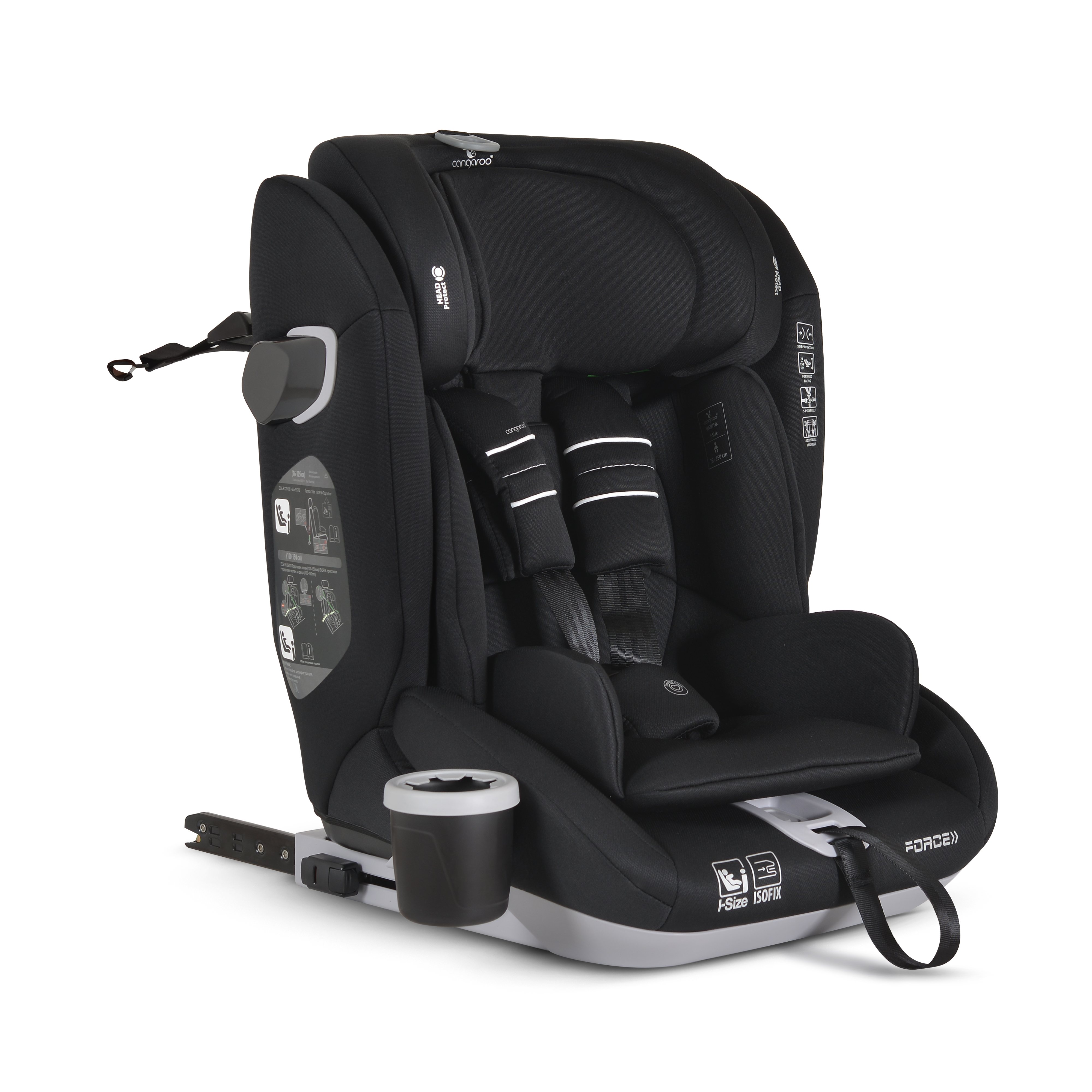 Cangaroo Baby car seat Force black 76-150cm 3801005152339