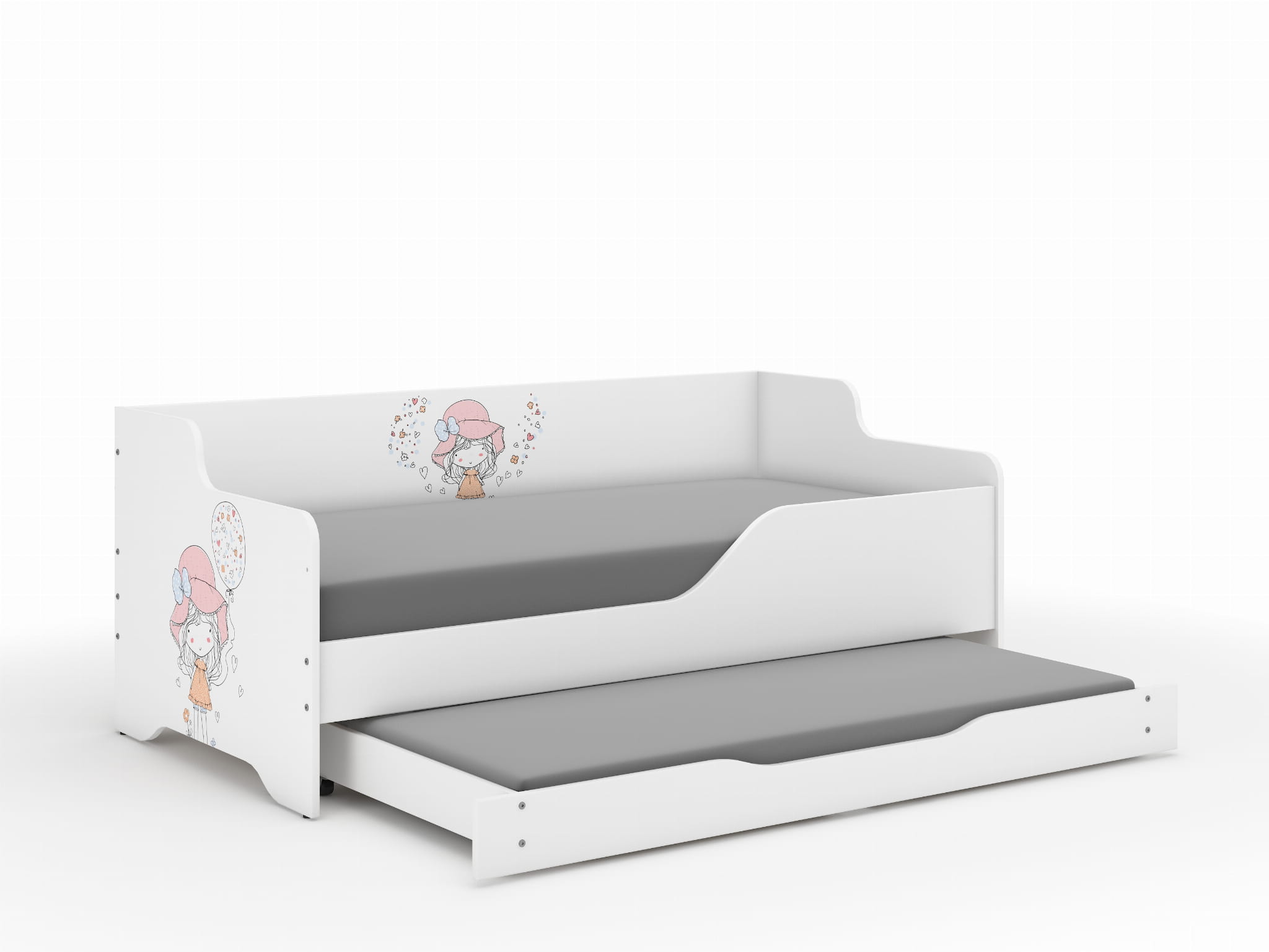 Lilu Children's Bed & Sofa 2 in 1 160 x 80 cm with Drawer + Free Mattress - Balloon Girl