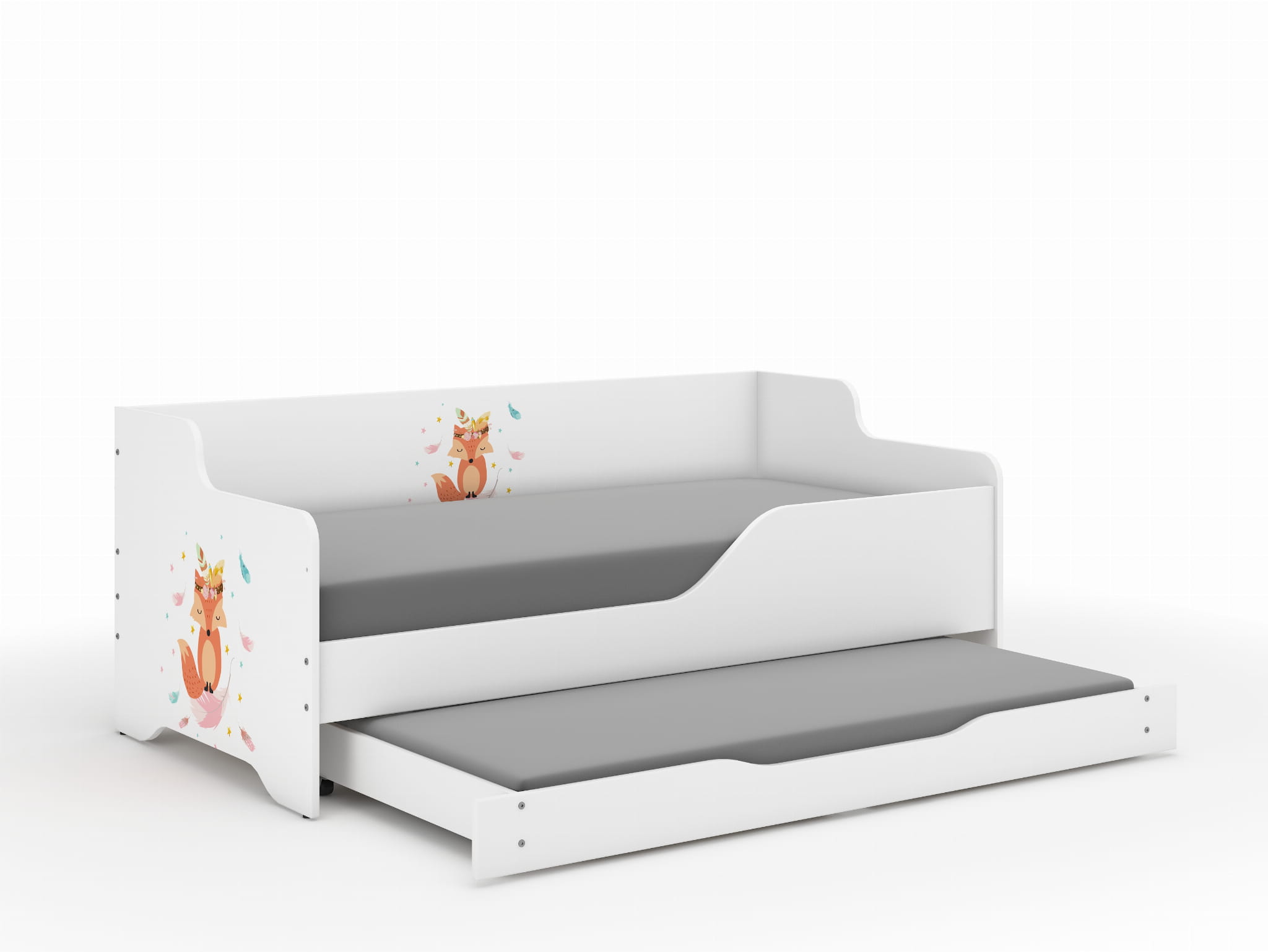 Lilu Children's Bed & Sofa 2 in 1 160 x 80 cm with Drawer + Free Mattress - Fox