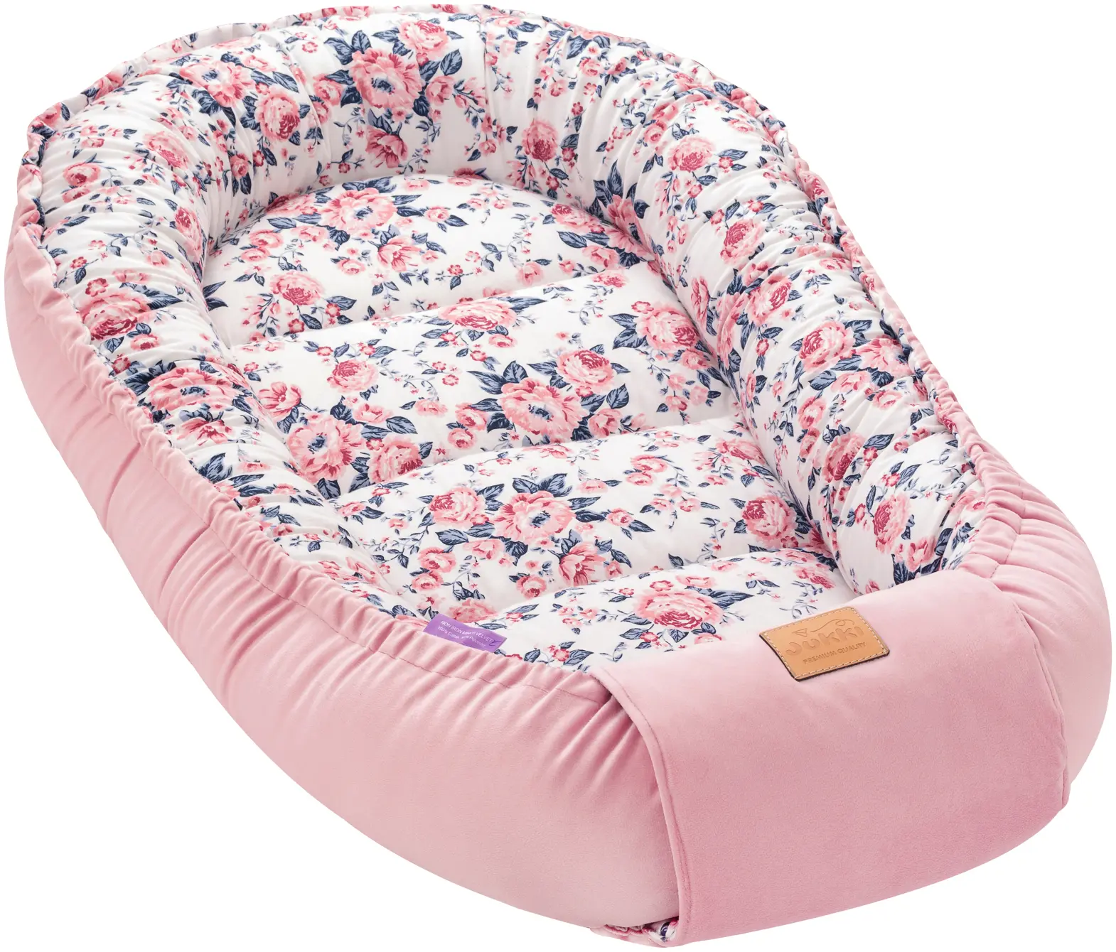 Jukki Baby Nest Cocoon Φωλιά Για Βρέφη 100x55 Διπλής Όψης Roses Βελούδο