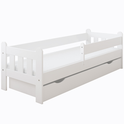 Stas Children's Bed 90x200cm with Drawer & Protective Rail White