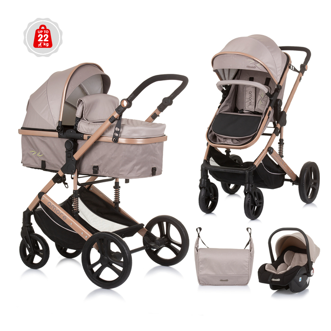 Chipolino Baby transformable stroller "Amore" macadamia KKAM02403MA