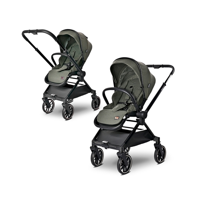 Lorelli BABY STROLLER REYA 3in1 GREEN with reversible hand 10021952411