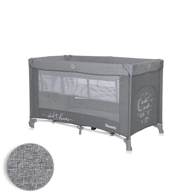 Lorelli BABY COT NOEMI 2 LAYER COOL GREY STAR 10080552216