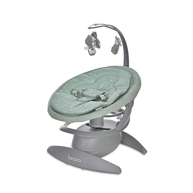 Lorelli BABY SWING CRADLE TOSCANA FROSTY GREEN STARS 10090102394