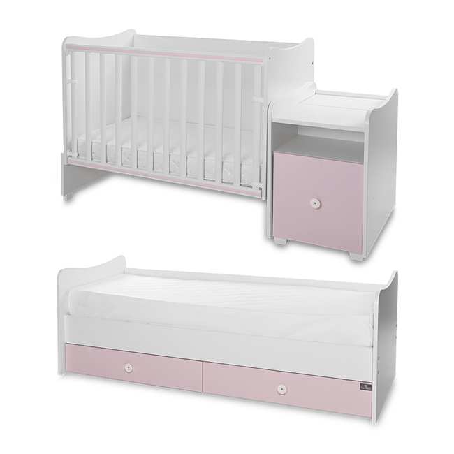 Lorelli BED TREND PLUS NEW 70/160 WHITE/ORCHID PINK 10150590038P