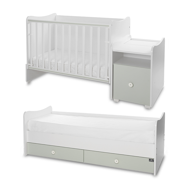 Lorelli BED TREND PLUS NEW 70/160 WHITE/MILKY GREEN 10150590040P