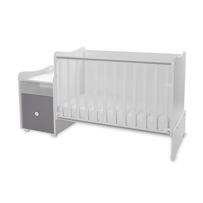 Lorelli BED TREND PLUS NEW 70/160 WHITE/STONE GREY 10150590041P