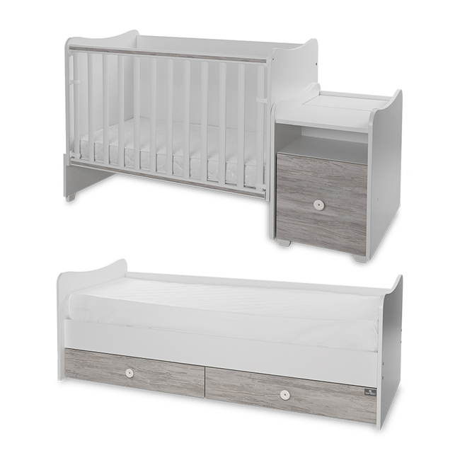 Lorelli BED TREND PLUS NEW 70/160 WHITE/ARTWOOD 10150590043P