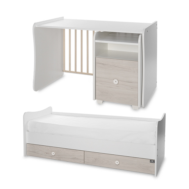 Lorelli BED TREND PLUS NEW 70/160 WHITE/LIGHT OAK 10150590045P