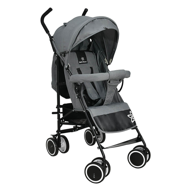 Bebe Stars Buggy Ελαφρύ Καρότσι Μπαστούνι 6-36μ Light Grey 170-186