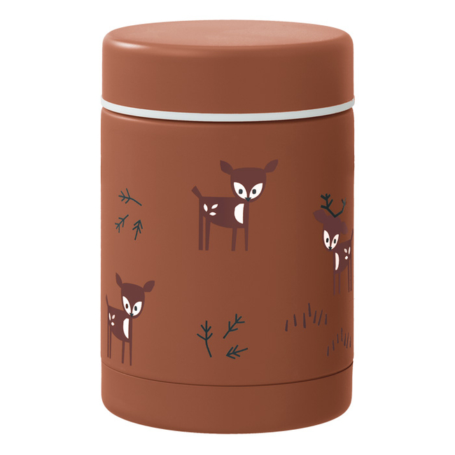 Fresk Stainless Steel Double Wall Food Thermos 300ml - Deer Amber Brown FR-FD100-34