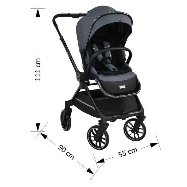 Bebe Stars STROLLER MIRAGE 3 IN 1 GREY 330-188