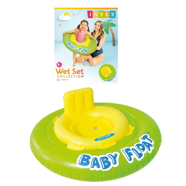 Intex Baby Lifebuoy Swimtrainer with Diameter 76cm. for 1-2 Years Green Baby Float 42-2670