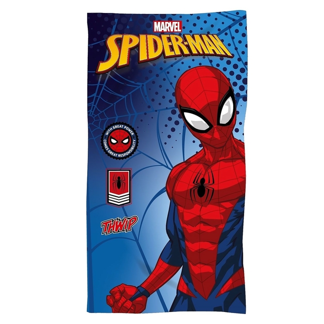 DISNEY ΠΕΤΣΕΤΑ ΘΑΛΑΣΣΗΣ ΜΙΚΡΟΙΝΕΣ SPIDERMAN ΜΠΛΕ ΦΟΝΤΟ 140x70cm 42-2983