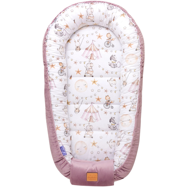 Jukki Baby Nest Cocoon Φωλιά Για Βρέφη 100x55 Διπλής Όψης Σετ 5 τχμ Candy Circus βελούδο