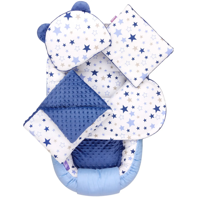 Jukki Baby Nest Cocoon 100x55 Double Sided Set of 5 Milky Way Minky