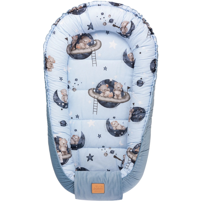 Jukki Baby Nest Cocoon Φωλιά Για Βρέφη 100x55 Διπλής Όψης Astro Bear Βελούδο