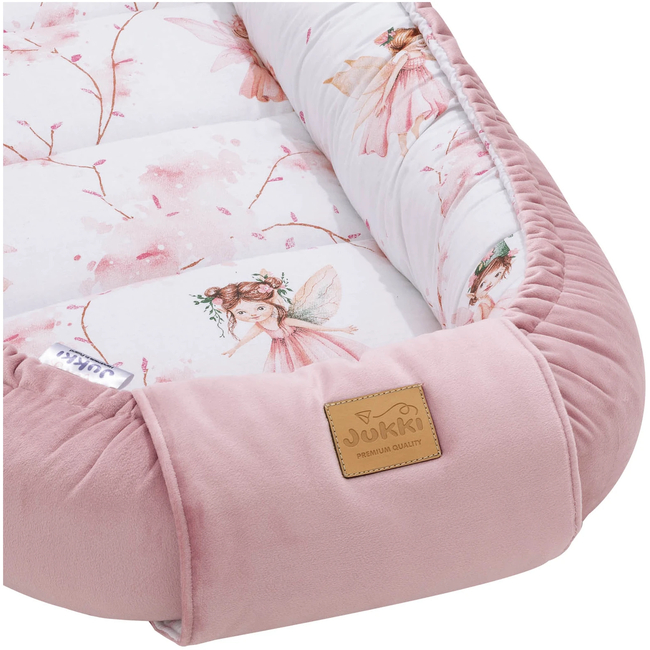 Jukki Baby Nest Cocoon Φωλιά Για Βρέφη 100x55 Διπλής Όψης Little Fairy & Smokey Βελούδο