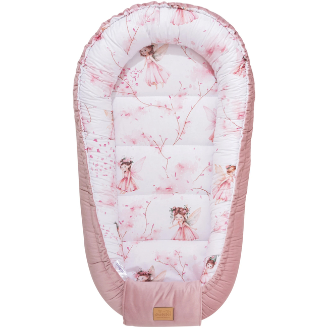 Jukki Baby Nest Cocoon Φωλιά Για Βρέφη 100x55 Διπλής Όψης Little Fairy & Smokey Βελούδο