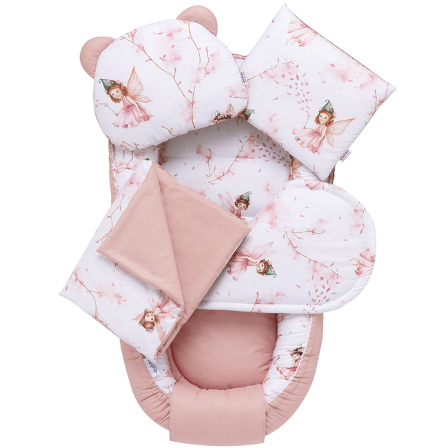 Jukki Baby Nest Cocoon Φωλιά Για Βρέφη 100x55 Διπλής Όψης Σετ 5 τχμ Little Fairy