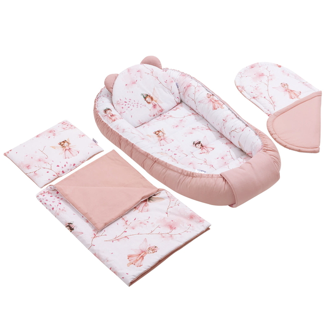 Jukki Baby Nest Cocoon Φωλιά Για Βρέφη 100x55 Διπλής Όψης Σετ 5 τχμ Little Fairy