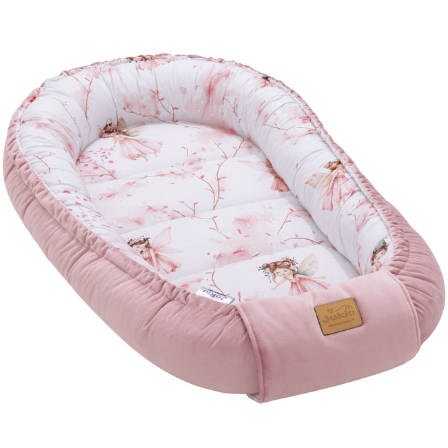 Jukki Baby Nest Cocoon Φωλιά Για Βρέφη 100x55 Διπλής Όψης Σετ 5 τχμ Little Fairy & Smokey Βελούδο