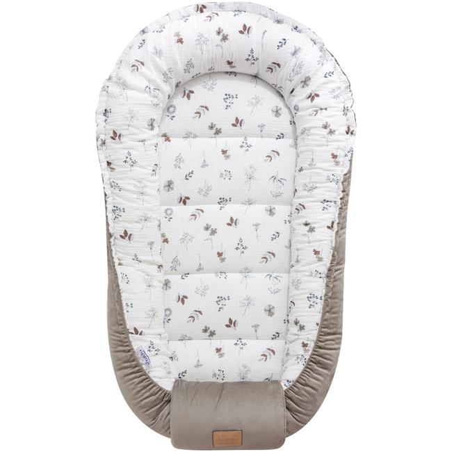 Jukki Baby Nest Cocoon Φωλιά Για Βρέφη 100x55 Διπλής Όψης Σετ 5 τχμ Simply Nature Βελούδο