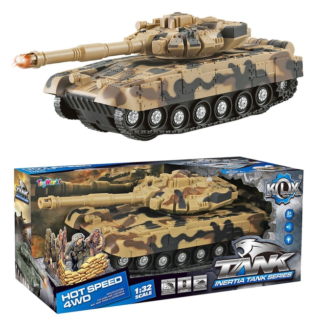 ToyMarkt Friction camouflage tank with light & sound