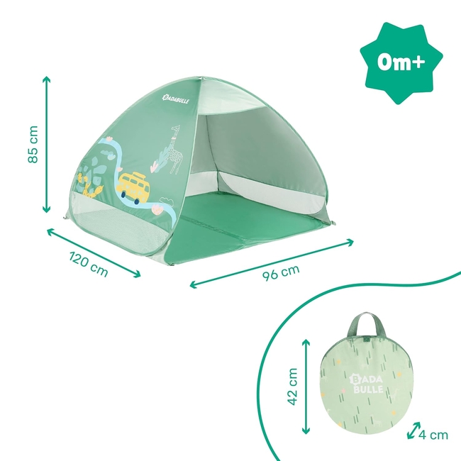 BADABULLE Pop Up Beach Tent With Carrying Bag UV50+ 125 x 100 x 85 cm Safari B038205