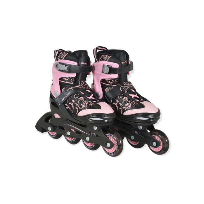 Byox Skates 2in1 Double Inline Quad Αυξομειούμενα Rollers Ροζ