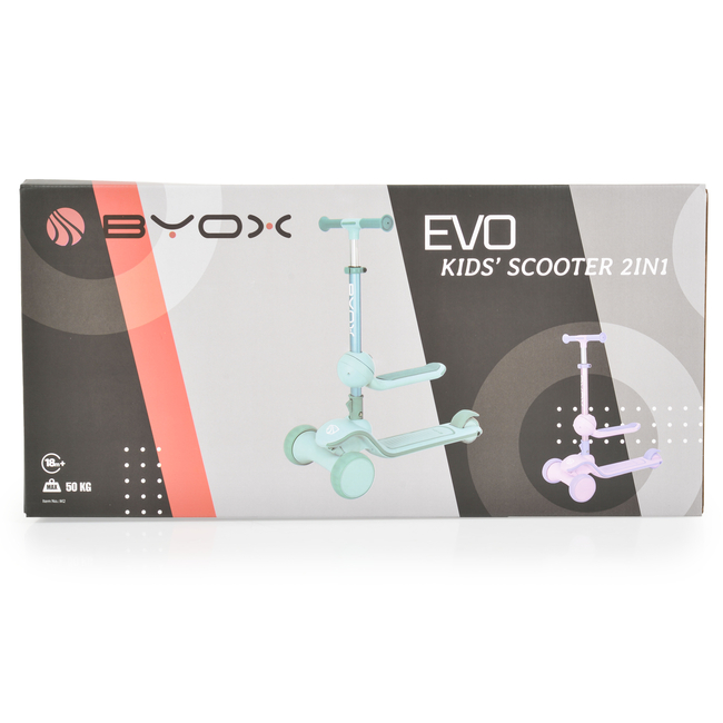 Byox Evo 2 in 1 Πατίνι με Κάθισμα ροζ 3800146229009