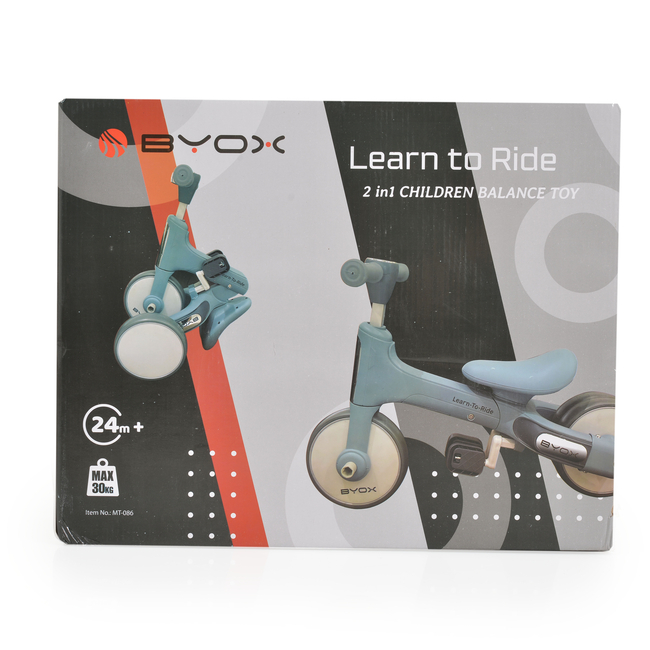 Byox Μίνι Learn-to-Ride 2 σε 1 ποδήλατο ισορροπίας λευκό 3800146229214