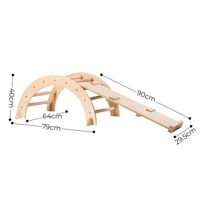 Moni Ξύλινη Αψίδα Αναρρίχησης Montessori με ράμπα Pikler - PH13G032 3801005601271