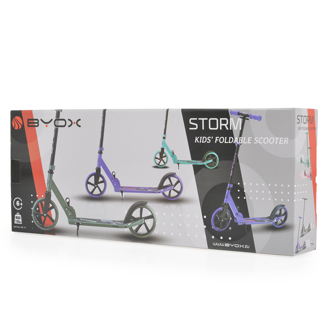 Byox Storm Scooter Αναδιπλούμενο Παιδικό Πατίνι Αλουμινίου με 2 τροχούς (8+ ετών) πράσινο 3800146229320