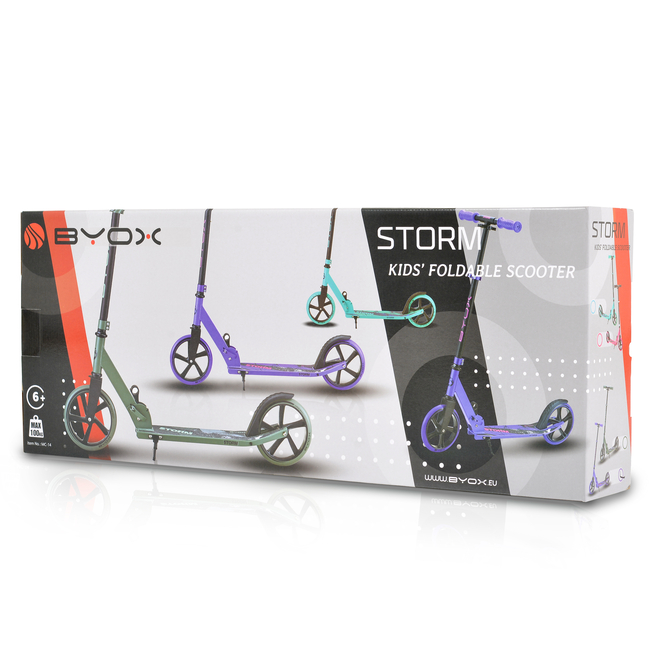 Byox Storm Scooter Αναδιπλούμενο Παιδικό Πατίνι Αλουμινίου με 2 τροχούς (8+ ετών) λιλά 3800146229313