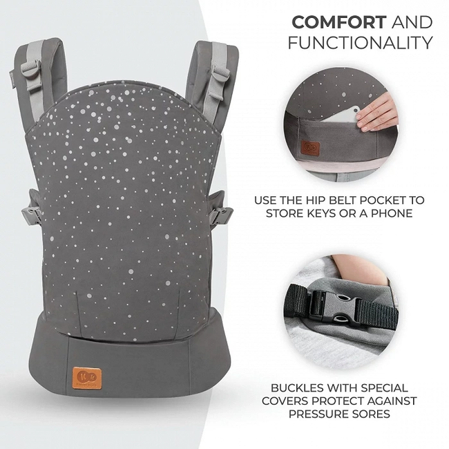 Kinderkraft NINO 2 in 1 Baby Carrier For Children up to 20kg Confetti Grey KNNINOCOGRY0000