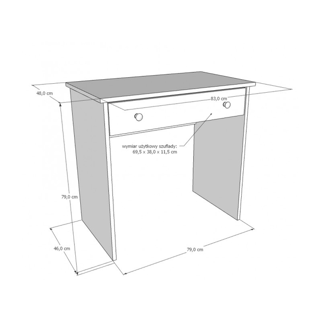 Παιδικό Γραφείο Smart με Συρτάρι 83x48x79cm Λευκό