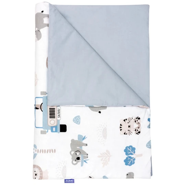 Jukki Baby Φωλιά XXL Για Βρέφη 65x120 Σετ 5 τμχ Blue Safari