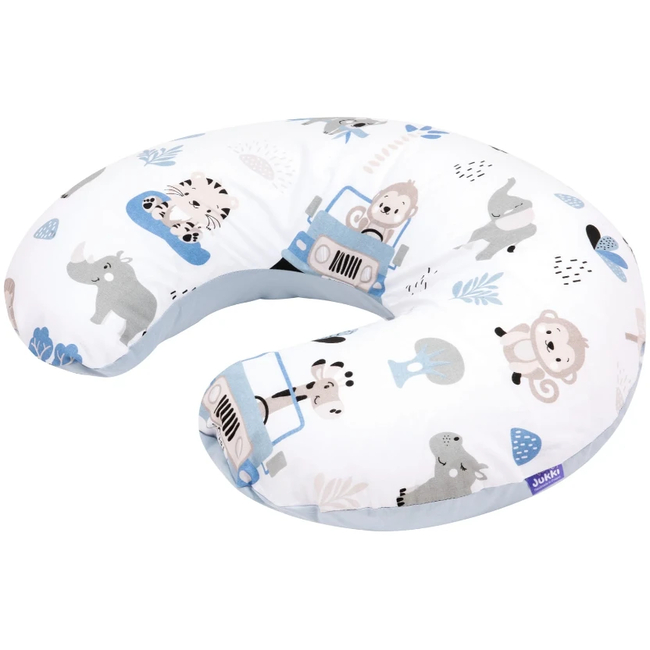 JUKKI Nursing Pillow with cover 60 x 40 x 15cm Blue Safari