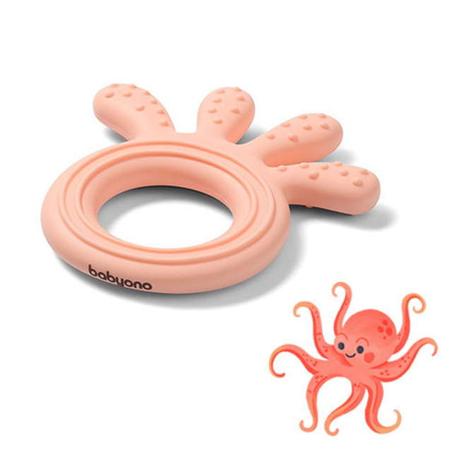 BabyOno 826/01 Silicone teether OCTOPUS PINK ONO-9007