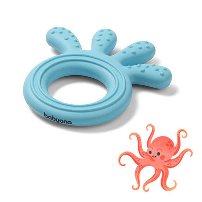 BabyOno 826/03 Silicone teether OCTOPUS BLUE ONO-9009