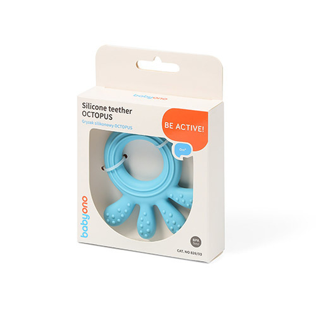 BabyOno 826/03 Silicone teether OCTOPUS BLUE ONO-9009