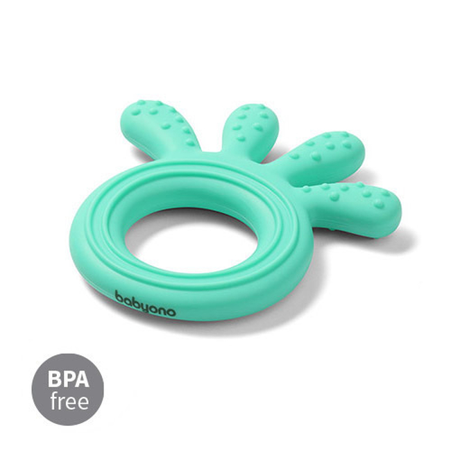 BabyOno 826/02 Silicone teether OCTOPUS GREEN